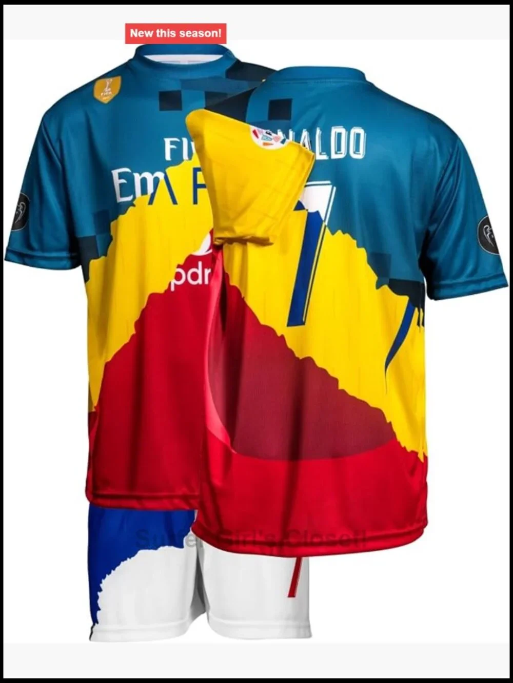 Youth Soccer Jersey Shirt Trio Set with Socks Football Gift for Boys